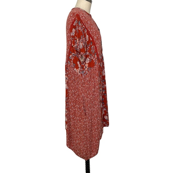 Knox Rose Sz XL (16) Floral Boho Cottagecore Dress Asymmetrical Hem Pockets - Picture 2 of 11